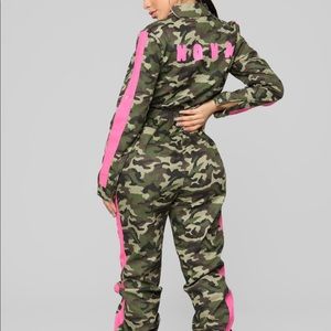 Camo and Pink Jumpsuit